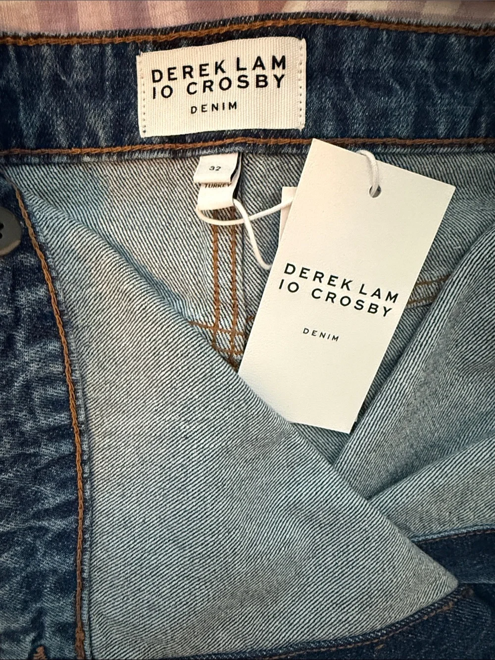 Derek Lam 10 Crosby Classic Denim Button-Front Mini Skirt - Blue